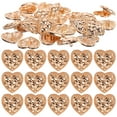 thumbnail image 1 of 1 Set 30 Pcs Fashionable Shirt Buttons Preppy Style Metal Heart-shaped Buttons (Golden), 1 of 9
