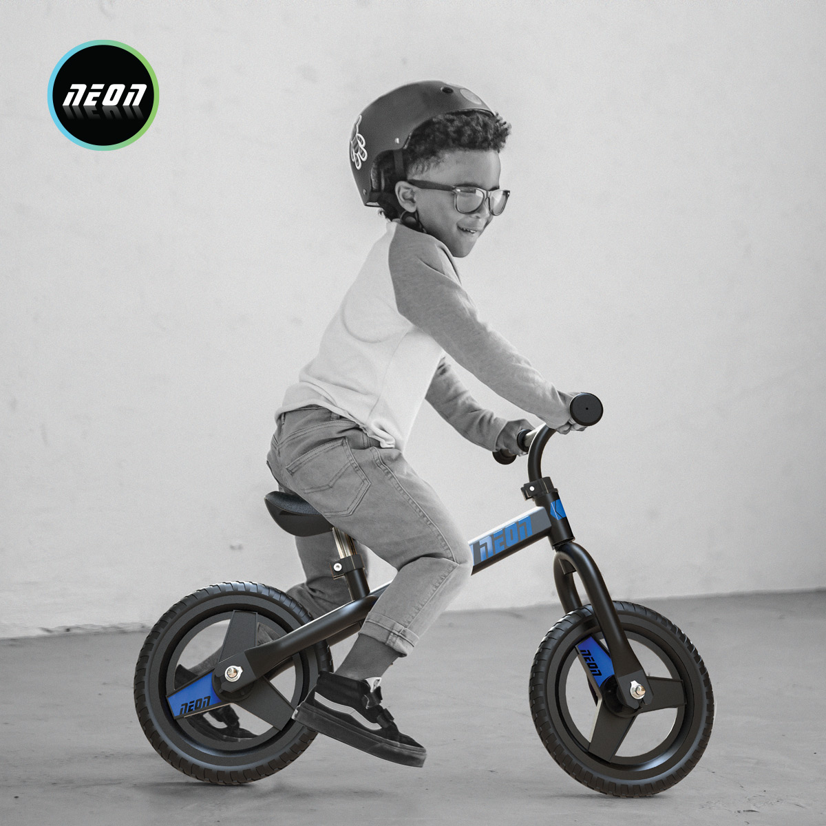 Yvolution Neon Balance Bike 10inches | No Pedal Bike | Boys Girls 2-4 Years (Blue/Black) - image 5 of 5