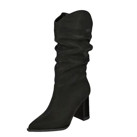 

fvwitlyh Boots for Women Wide Width Boots for Women Wide Calf Thigh High Womens Shoes Fashion Casual Solid Color Womens Boots Wide Calf Size 12