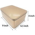 thumbnail image 5 of Golden Color Metal Tin Box With Lids, Extra Large Containers, For Keeping Keys, Candys, Cookies, Pen, ect. 9 X 6.5 X 4 inches, Great for Holiday Gift Box, 5 of 6
