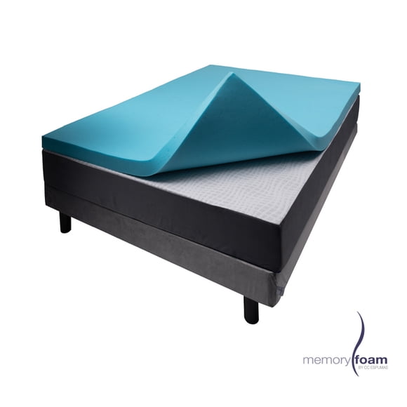 Colchoneta Azul Fresca -Individual- Coloca sobre el colchón - Memory Foam Colchoneta Azul