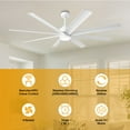 thumbnail image 6 of Parrot Uncle Modern 72" Windmill White LED Smart Ceiling Fan, Alexa, and App Control, 3-CCT Ceiling Fan, 6 of 11