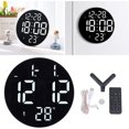 thumbnail image 5 of Reloj digital LED, soporte de reloj redondo moderno montado en la pared, reloj silencioso alimentado por USB de 12 horas, para sala de estar, dormitorio, aula, oficina, 5 of 5