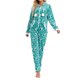 thumbnail image 1 of Mono de mono de franela navideño para mujer, ropa de dormir suave y cálida, de manga larga con capucha y cremallera, pijamas informales, 1 of 4