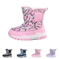 thumbnail image 4 of XXWXYD Boy Snow Boots Girls Boys Snow Boots Outdoor Warm Comfortable Non Slip Mid Calf Padded Small Big Kids Winter Shoes for Simple Casual Breathable Shoe(5-5.5 Years,Pink), 4 of 9