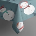 thumbnail image 5 of Blue Christmas Snowman Pattern Square Tablecloth,Waterproof Square Table Cover,Wipeable Spillproof Washable Table Cover for Home Kitchen Party Decor 42"X42"(107x107cm), 5 of 6