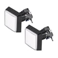 thumbnail image 4 of Uxcell Juego Botón de Presión 50x50 Cuadrado Interruptor de Botón LED de 12V con Microinterruptor Blanco 2Pack, 4 of 5