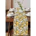 thumbnail image 4 of Yellow Lemon Table Runner Cotton Linen 48 Inch Holiday Dresser Scarves, Green Leaves Fruit Branch Pastoral Farm Tablerunner for Kitchen Coffee Dining Bedroom Living Room Dinner Scarf Décor 13''x48'', 4 of 9