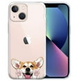 thumbnail image 1 of WIRESTER Soft TPU Clear Case Slim Protective Cover for Apple iPhone 13 mini 5.4" 2021, Animal Red Pembroke Welsh Corgi Dog, 1 of 3