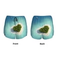 thumbnail image 3 of Fuzoiu Paradise Island Print Women's Athletic Shorts, Double-Layer Running Shorts with Pocket,Women's Workout Shorts for Yoga, Gym, and Workouts-X-Large, 3 of 7