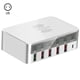 thumbnail image 1 of Moyic 818F 6 en 1 rápido Multi-puertos inalámbrico USB C Tipo C Carga rápida QC3.0 Estación de carga de teléfono para Teléfono y Comunicación, 1 of 6