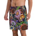thumbnail image 2 of Naloa Vintage Floral Men's Beach Shorts, Surfing shorts, Swim trunks, Quick Dry Swim Trunks for Surfing Beach Fun - X-Large, 2 of 9