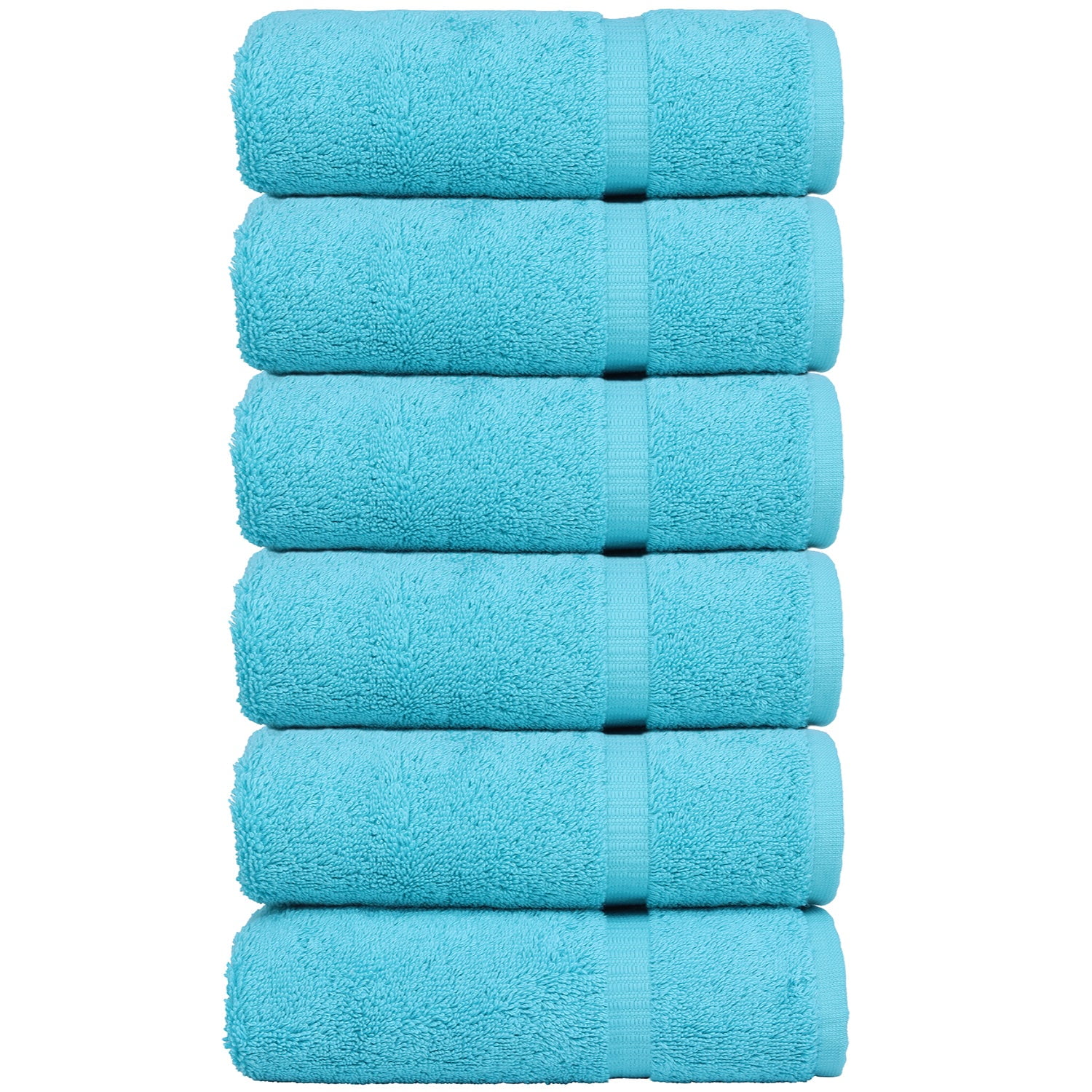 Aston & Arden Luxury Turkish Bath Towels, 2-Pack, 600 gsm, Extra Soft & Plush, 30x60, Solid Color options with Dobby Border - Copen Blue
