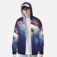 thumbnail image 3 of Picia Planets Stars And Galaxies Women's Men's UPF 50+ Sun Protection Hoodie Shirt Long Sleeve SPF Fishing Outdoor UV Hiking Lightweight Shirts-XX-Large, 3 of 9