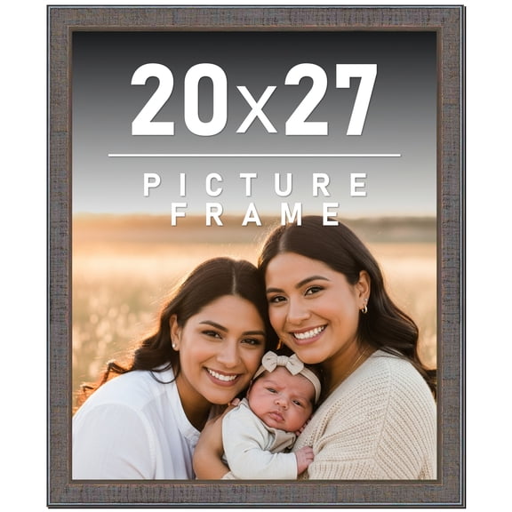 20x27 Frame Slate Blue Distressed Rustic Solid Wood Picture Frame | 0.75 Inch Moulding Width |