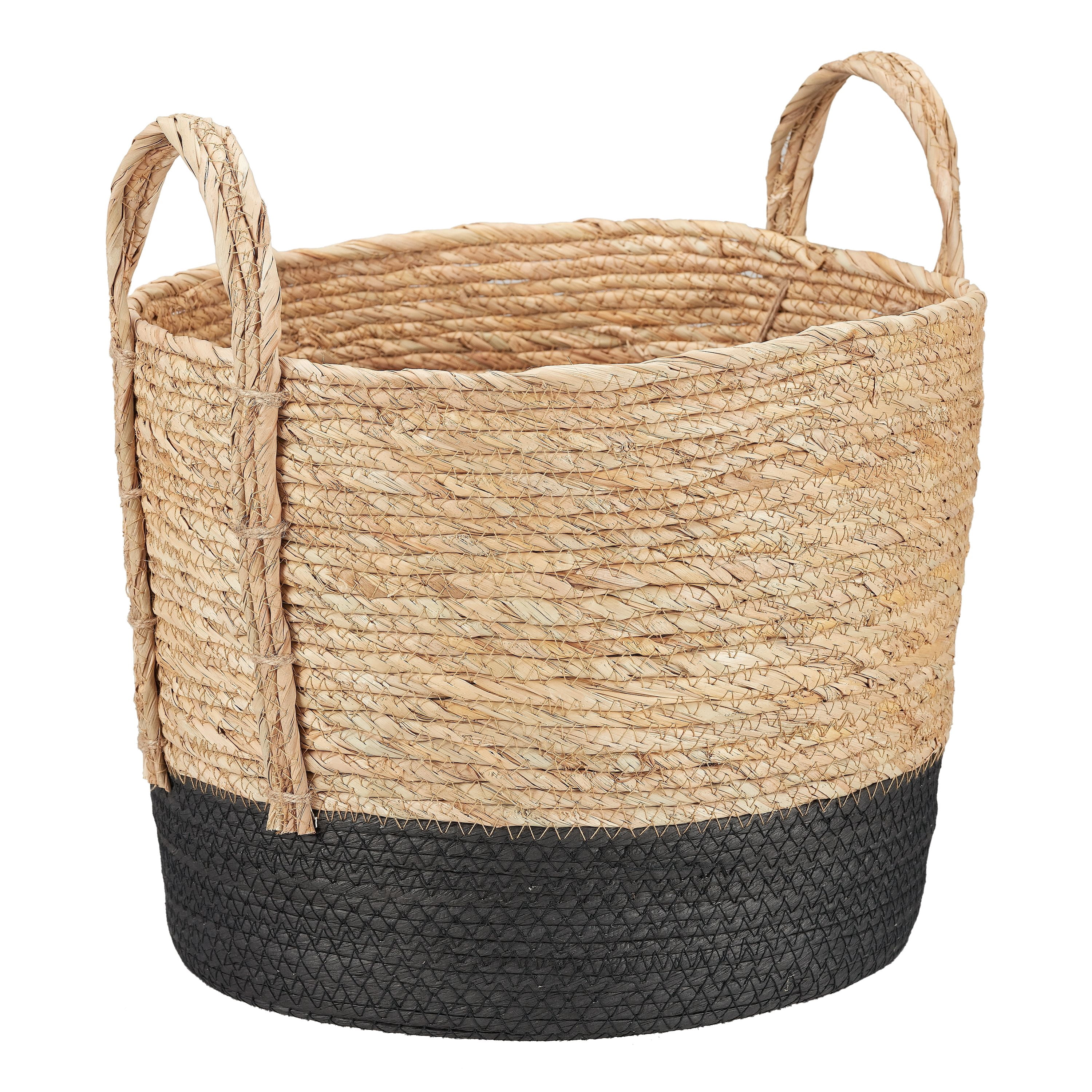 Mainstays Seagrass and Paper Rope Storage Baskets, Set of 2, Small and Medium