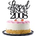 thumbnail image 1 of Migeaks Legend Since 2008 Decoración Para Tarta De 16 Cumpleaños, Decoración Para Tarta De Feliz Cumpleaños, Hombres Y Mujeres Animan A 16 Años, Decoración Para Tarta Hecha A Mano Con Purpurina Negra, 1 of 5
