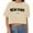 Khaki, variant on Oversized Tshirts for Women Crop Short Sleeve Printed Casual Summer Loose Womens Tops Black L