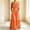 Orange, variant on Women's Two-Piece Outfit Set with Ruched Cami Top and Tiered Maxi Skirt, Loose Cut Vacation Ensemble for Beach Travel and Resort