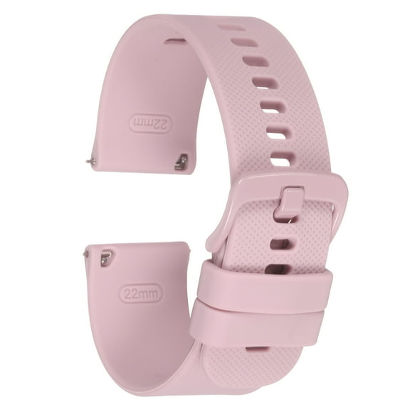 Uxcell Silicone Watch Band 22mm Quick Release Flexible Rubber Replacement Watch Strap with Stainless Steel Clasp for Men Women, Pink