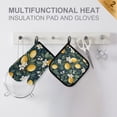 thumbnail image 4 of Yayeee Oven Mitts and Pot Holder Set of 2 Heat Resistant Kitchen Gloves Baking Hot Pad, Floral Lemons, 4 of 5