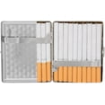 thumbnail image 4 of Set of 2 Metal-Plated 100s Cigarette Case & Stash Box (Antique Gold Victorian Print), 4 of 5