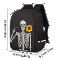 thumbnail image 4 of Large Capacity Backpack, 21L Multipurpose Backpack with Reflective Strips, Laptop Compartment for School, Travel, and Outdoor Activities （Skeleton Character Print ）, 4 of 8