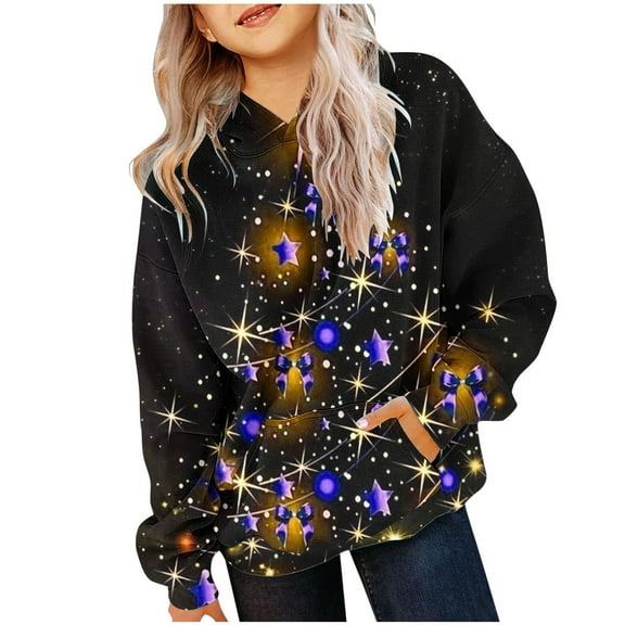 DecSea Unisex Kids Halloween Fleece Hoodie with Kangaroo Pocket Sweatshirt for Boy Girl 2-14 Years