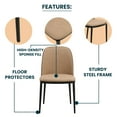 thumbnail image 3 of LeisureMod Tule Mid-Century Modern Dining Side Chair with Leather Seat and Powder-Coated Steel Frame for Kitchen and Dining Room in Black/Light Grey Set of 2, 3 of 12