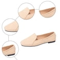thumbnail image 5 of YLYL Women's Suede Loafers Square Toe Low Heel Fashion Casual Comfortable Slip on Ballet Flats Shoes, 5 of 9