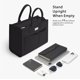 thumbnail image 4 of Bolsa de lona resistente con diseño superior para mujer, color negro, 4 of 8