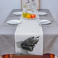thumbnail image 4 of Table Runner Dresser Scarves 90 Inch Long, Rhinoceros Sitting on the Toilet Linen Dining Table Runners Gray Funny Animals Art Tabletop Scarf for Wedding Holiday Party Kitchen, 4 of 7