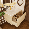 thumbnail image 2 of 30" Floating Bathroom Vanity with Sink, Wall-Mounted Bathroom Cabinet with 1 Large Storage Drawer, Soft-Close Design, Pre-Assembled with Integrated Ceramic Basin, Natural, 2 of 8