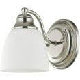thumbnail image 2 of 5.5 inch 1 Light Polished Chrome Wall Sconce with White Glass Shade, 2 of 7