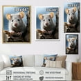 thumbnail image 4 of Designart "Rodent Portrait White Cute wall art II" Animals Floater Framed Canvas Print, 4 of 7
