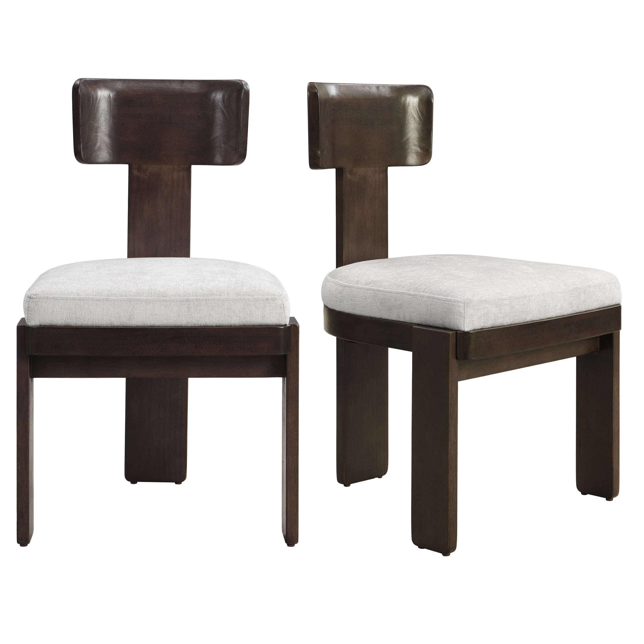 Christopher Knight Home Modern Chenille Upholstered Dining Chairs, Grey, Solid Wood, Set of 2