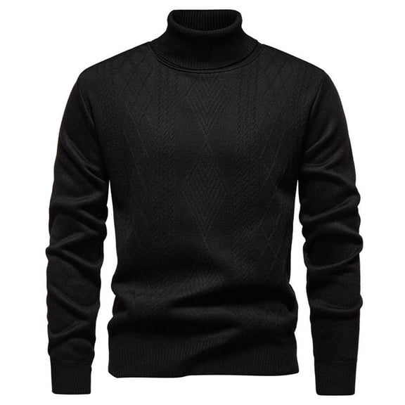 Bosfbaoi Men's Cable Knit Crewneck Sweater Pullovers Wool Blend Relax Fit Knitwear