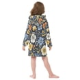 thumbnail image 7 of FORMRS Kids Bathrobe Unisex Hooded Robe Toddler Pajamas Sleepwear, Size 4-6T, Navy Floral Pattern, 7 of 7