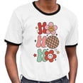 thumbnail image 2 of Daisy Ho Ho Ho Ringer Tee Shirt Unisex Large White/Black, 2 of 5