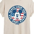 thumbnail image 3 of Disney - Mickey Peace Love USA - Juniors Ideal Flowy Muscle T-Shirt, 3 of 5