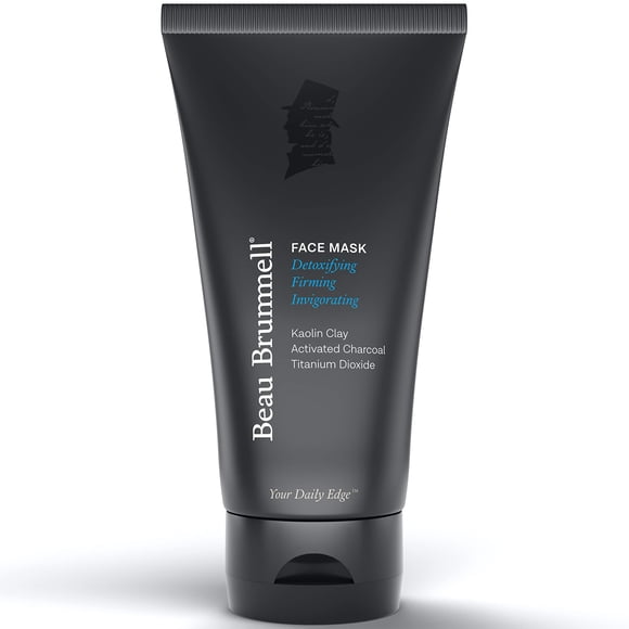 Beau Brummell Mascarilla facial para hombre Tratamiento facial desintoxicante con arcilla de caolín y carbón activado | Fórmula de limpieza profunda | El tubo de 5 FLOZ dura aproximadamente 6 meses |