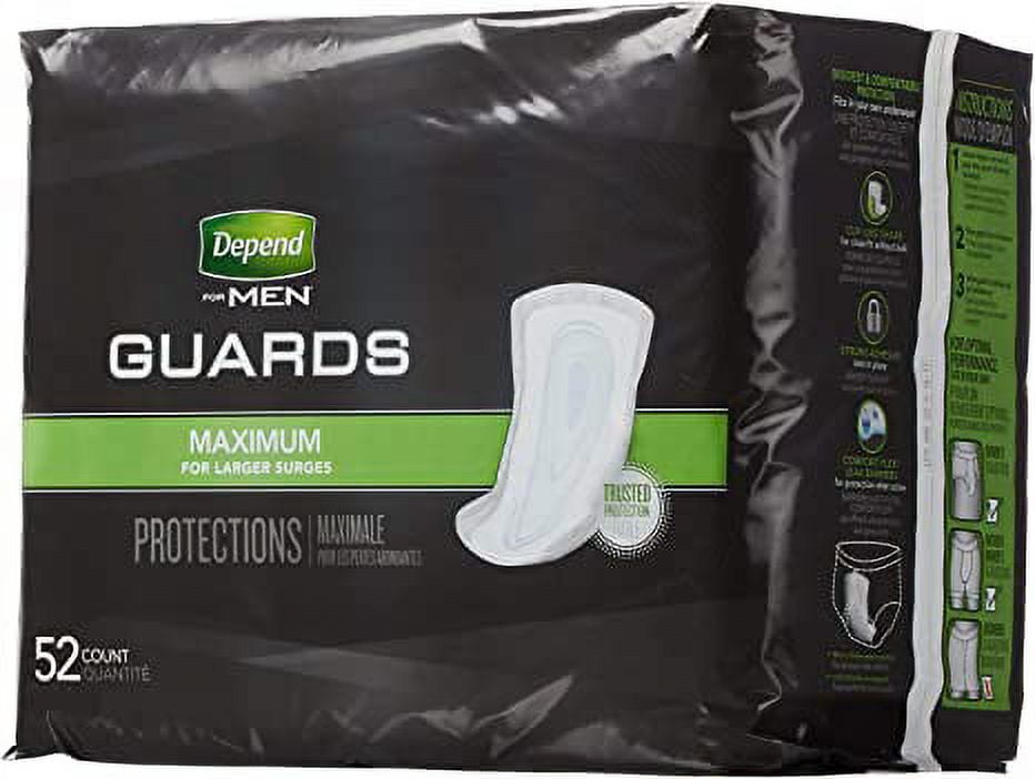 Depend For Men Incontinence Guards, Maximum Absorbency 52 ea