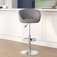 thumbnail image 2 of Flash Furniture Round Adjustable Low Back Bar Stool, Gray, 2 of 13