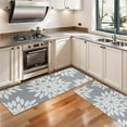 thumbnail image 3 of Kitchen Rugs Sets Of 2,Gray and White Floral Pattern Anti Fatigue Kitchen Mat Rugs Non Slip Washable,Decorative Kitchen Floor Mats for Kitchen,Sink,Laundry,17"X47", 3 of 5