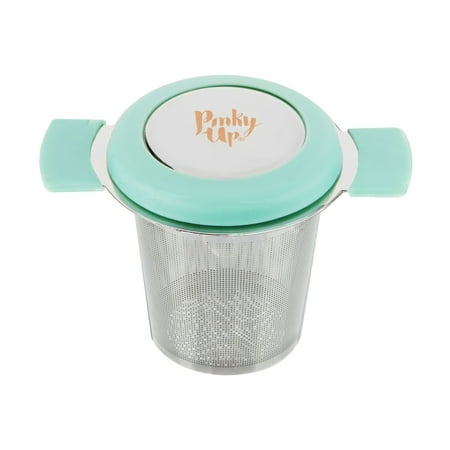 

Pinky Up Erin Universal Tea Strainer with Lid - Stainless Steel Tea Infuser Basket for Loose Leaf - Single Metal Steeper Turquoise Set of 1