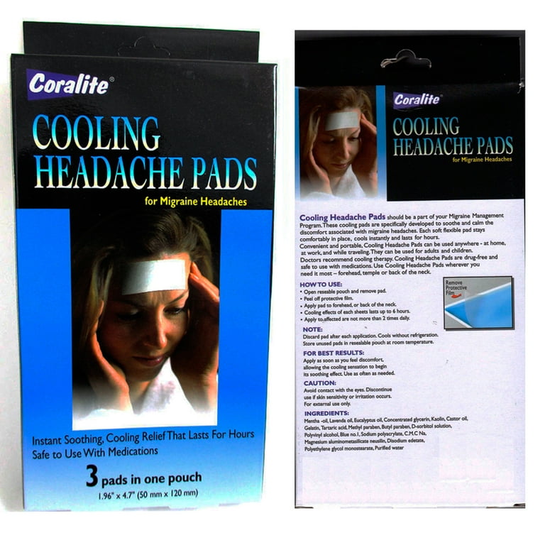 Cooling Menthol Lavender Migraine Headache Pads 4Ct