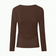 thumbnail image 4 of Towmus Womens Long Sleeve Scoop Neck Ribbed Knit Fitted Casual Tops Tee Slim Basic Shirts, 4 of 5
