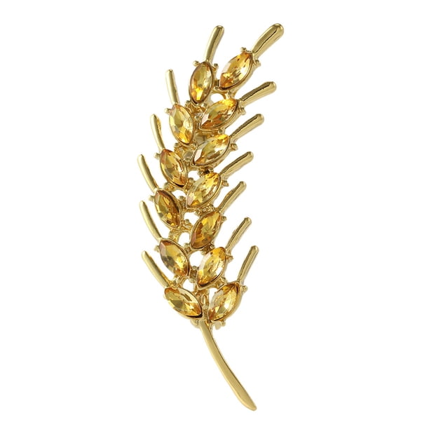 Para las mujeres Accesorios Regalos Broche de oro de la joyería de trigo de la oreja de la joyería casual Suéter Atmósfera Accesorios Moda Citrino Broche