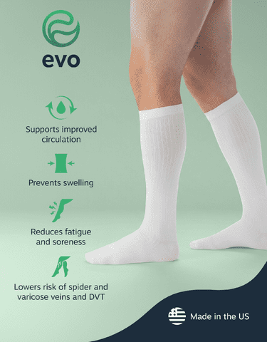 EvoNation Men’s Knee High 30-40 mmHg Graduated Compression Socks – Extra Firm Pressure Compression Garment