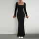 thumbnail image 5 of Vestido ajustado para damas Color sólido Túnica Maxi Vestido Casual Estilo sexy Traje diario Hugtrwg Para estrenar, 5 of 8